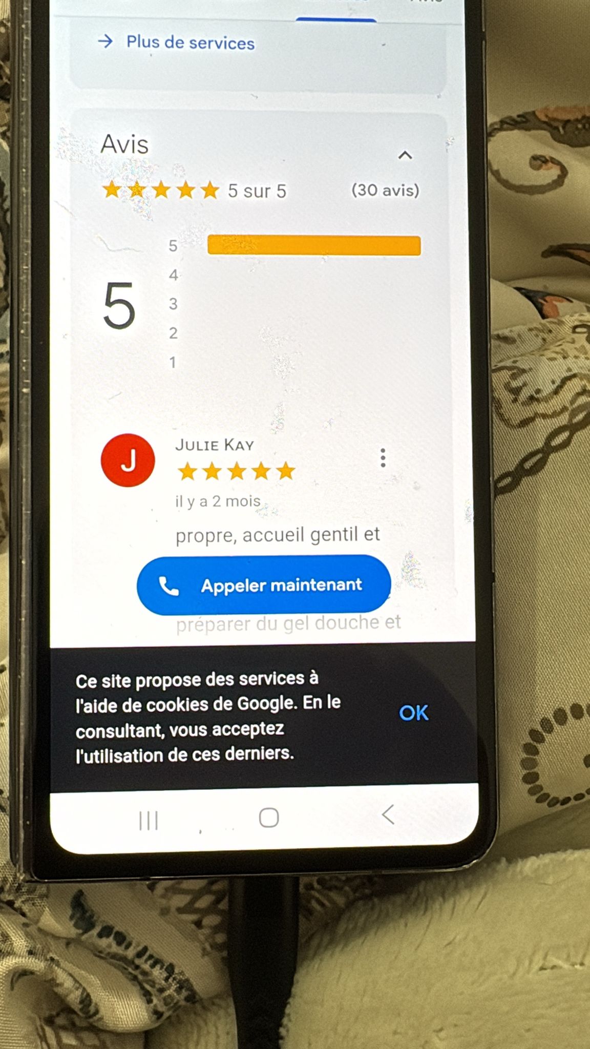Avis cinq étoiles Beauté Paris